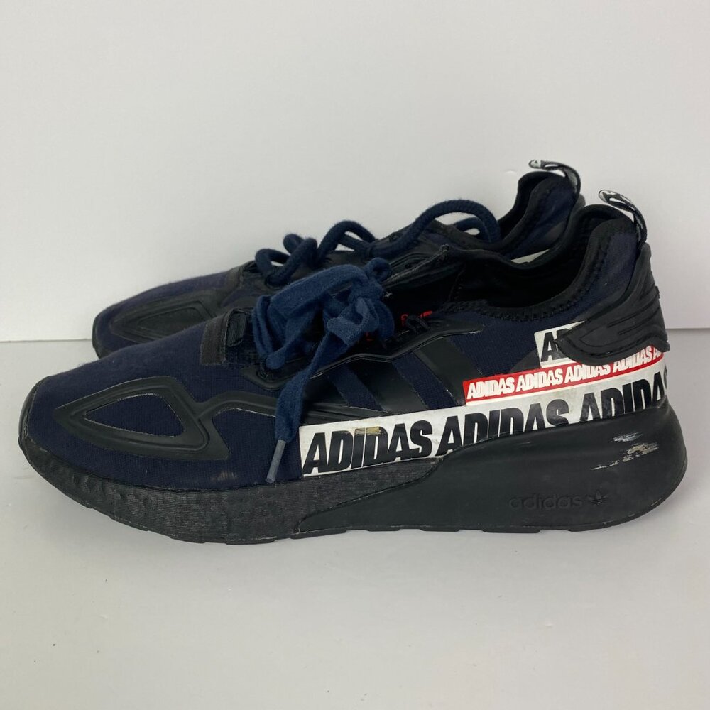 Adidas ZX 2K Boost Bold Logo Graphic Shoes Men's 10.5 Black Originals Sneakers - Picture 7 of 13